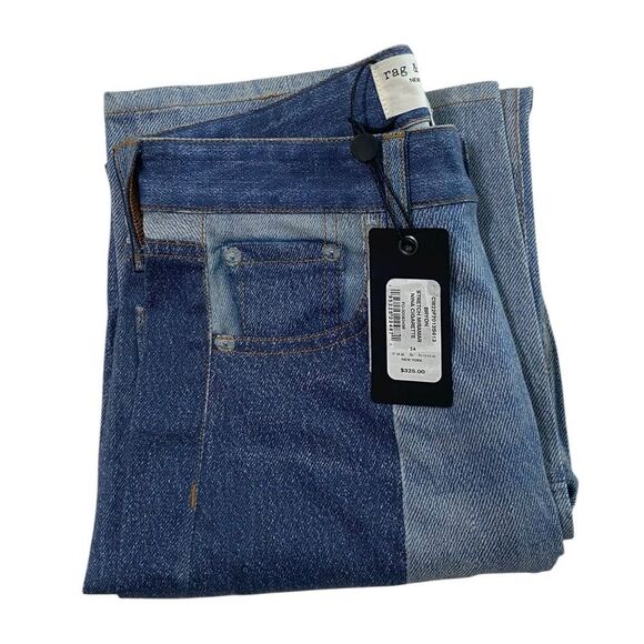 RAG & BONE Jeans MIRAMAR NWT Stretch Nina Cigarette Byron Printed Cotton Size 24 - Picture 10 of 13